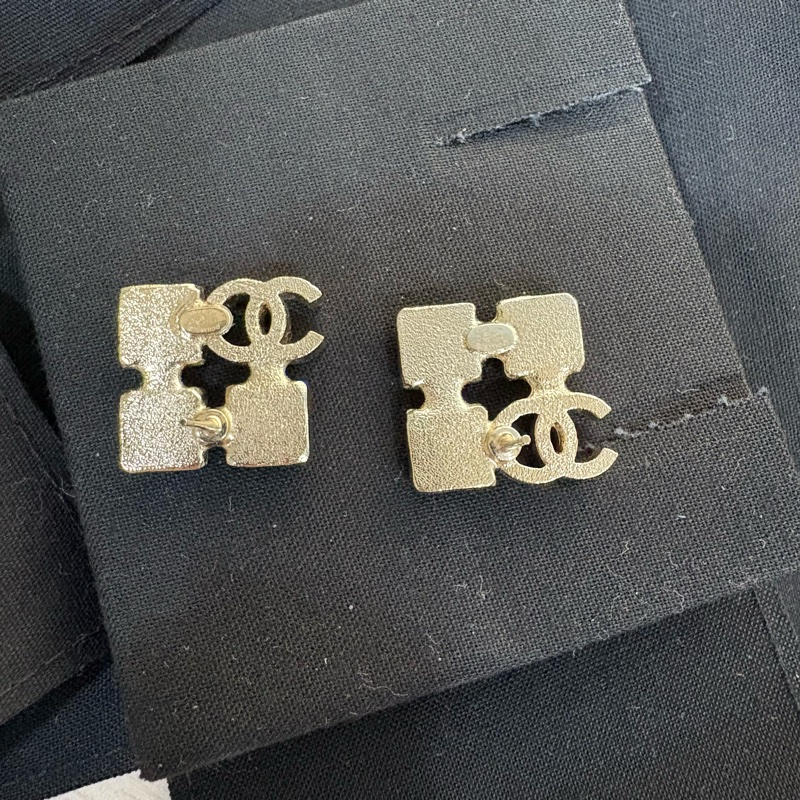Chanel 立體方鑽方塊耳環 針式 2023年款式-5