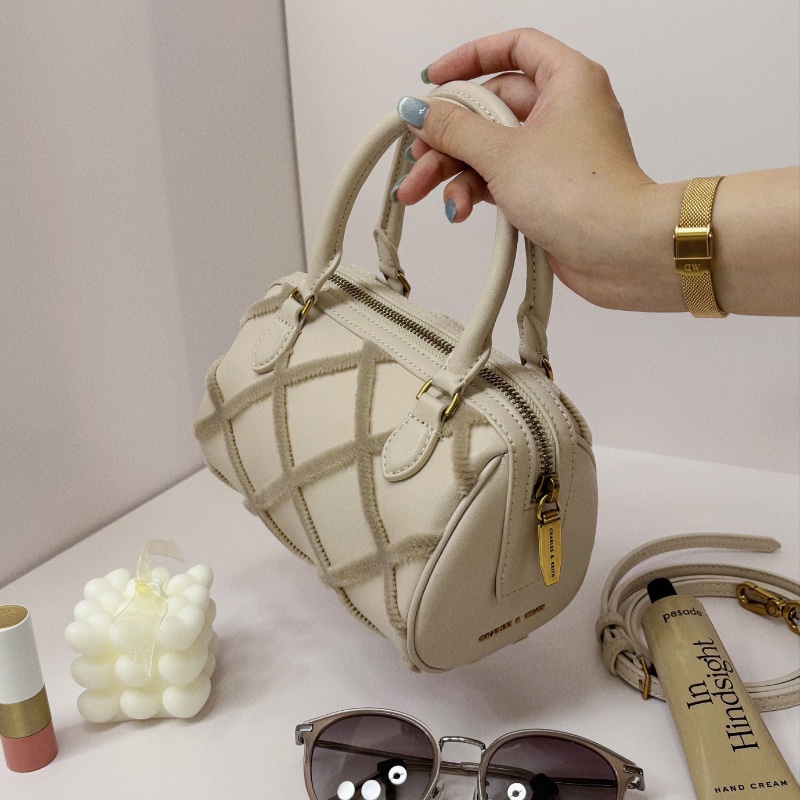 CHARLES & KEITH 菱格拼接手提包(可斜背)-5