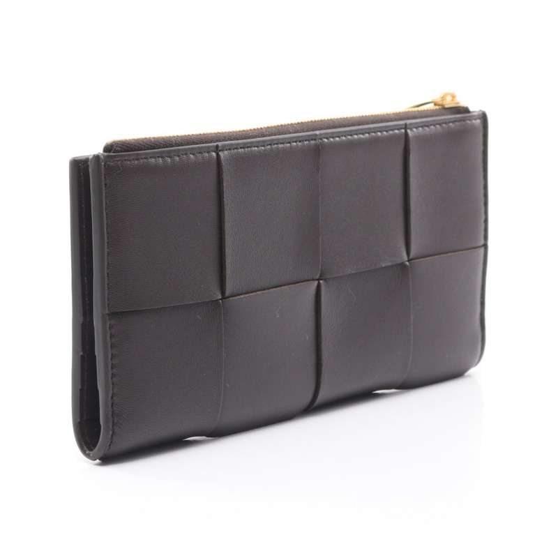 BOTTEGA VENETA Intrecciato 雙折皮夾 681011VCQC12132 皮革棕色全新男女通用-1