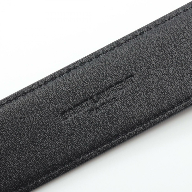 SAINT LAURENT Cassandra 腰帶 634437BOO0E100095 皮革 黑色 全新 中性款-3