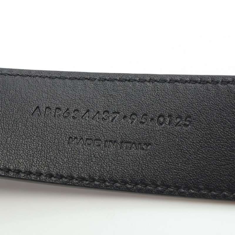 SAINT LAURENT Cassandra 腰帶 634437BOO0E100095 皮革 黑色 全新 中性款-4