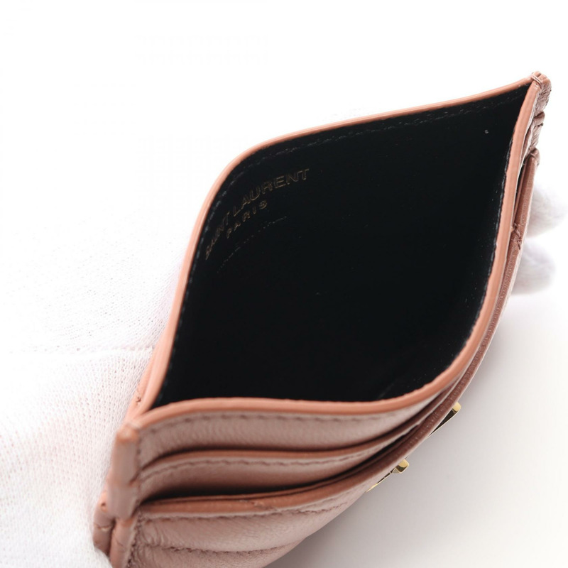 SAINT LAURENT YSL Monogram 卡片夾 423291AAA445922 皮革 粉紅色 全新 女款-2