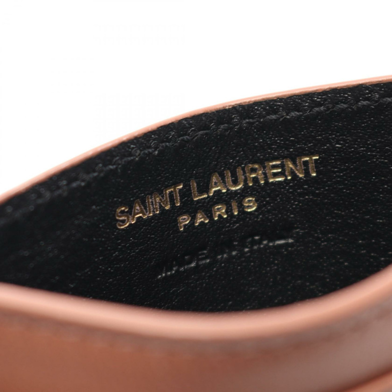 SAINT LAURENT YSL Monogram 卡片夾 423291AAA445922 皮革 粉紅色 全新 女款-3