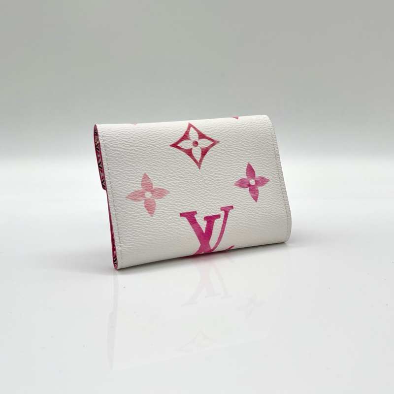 Louis Vuitton M82406 by the Pool Portefeuille Victorine 白粉色短夾-1
