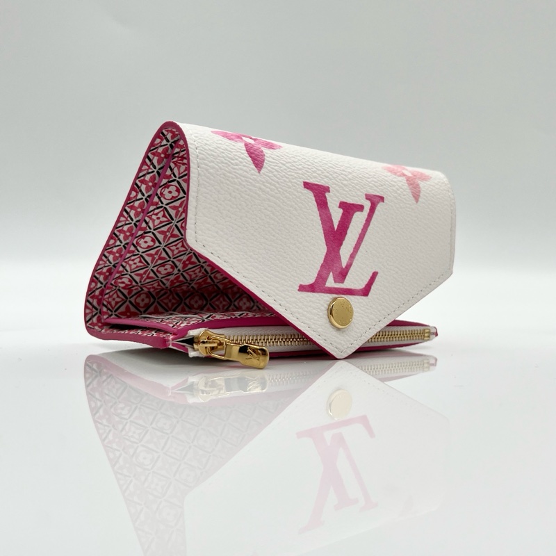 Louis Vuitton M82406 by the Pool Portefeuille Victorine 白粉色短夾-8