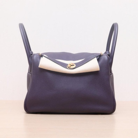 HERMES(愛馬仕) Lindy 30 59葡萄紫 TC皮 D刻 金扣
