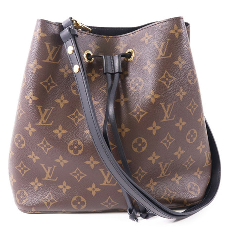 LOUIS VUITTON Monogram Neo Noe MM金扣肩背袋棕色