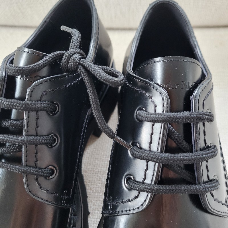 Alexander McQueen 龐克風銀色鍋釘男款皮鞋 40碼-3