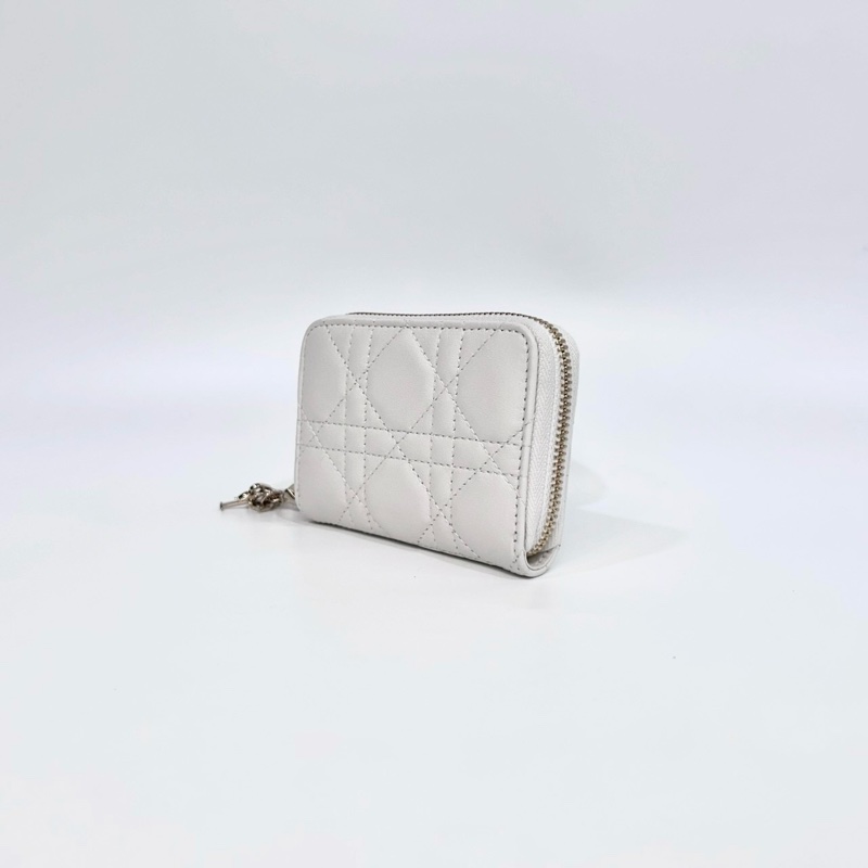 DIOR白金籐格紋羊皮LadyDior Voyageurㄇ拉卡包S0985ONMJ-2