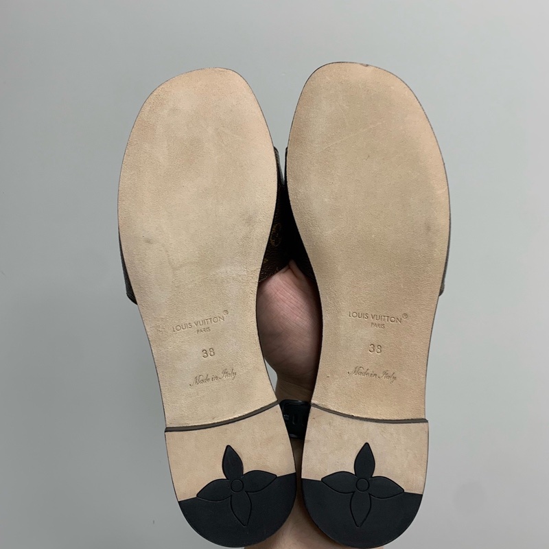 lv耀目飾釘一字拖鞋 38碼-6