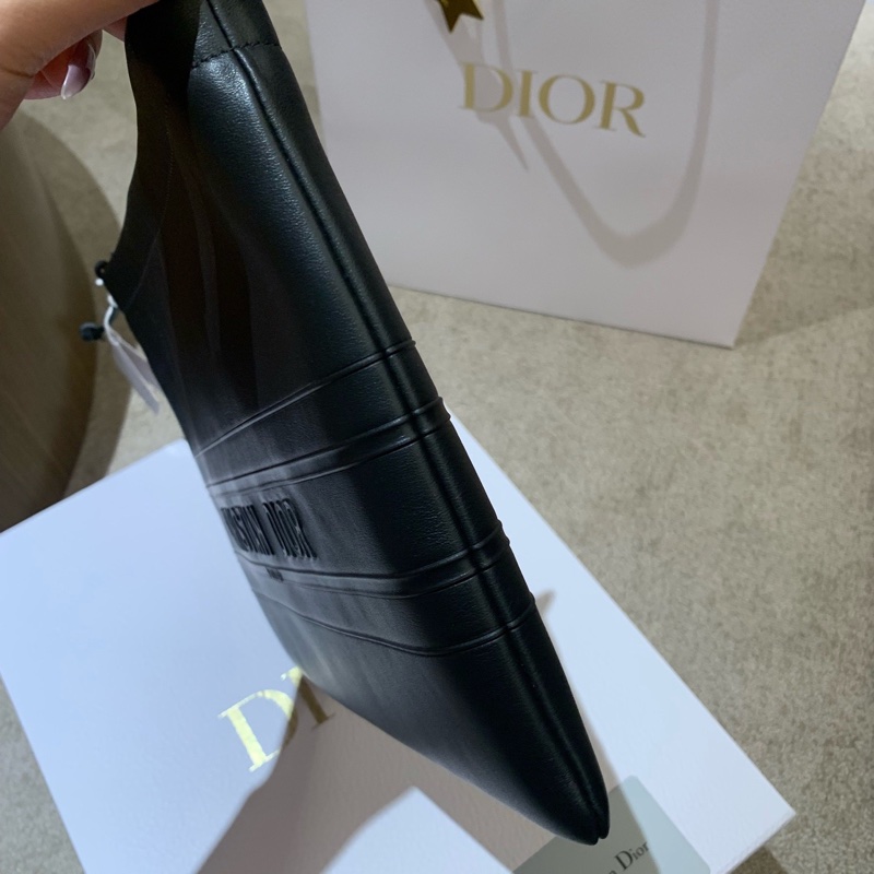 Dior全新 帶吊牌 黑色牛皮手拎包-2