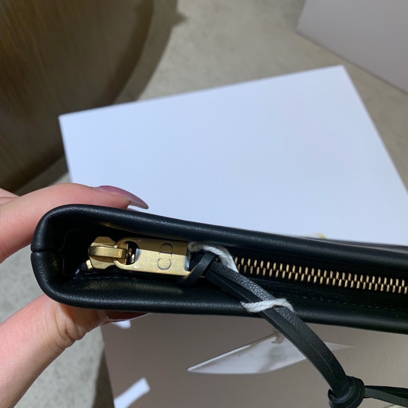 Dior全新 帶吊牌 黑色牛皮手拎包-3