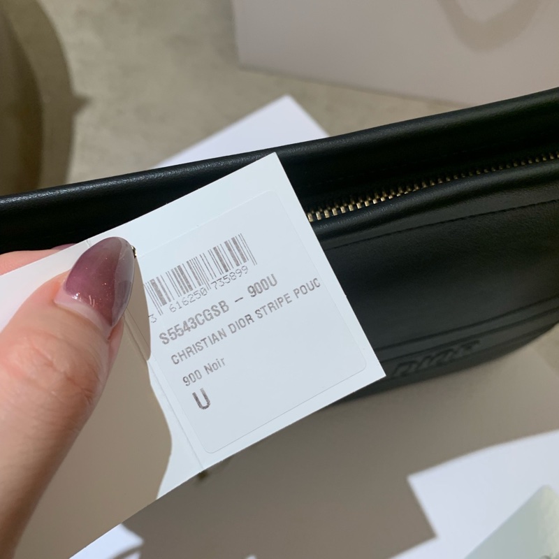 Dior全新 帶吊牌 黑色牛皮手拎包-4