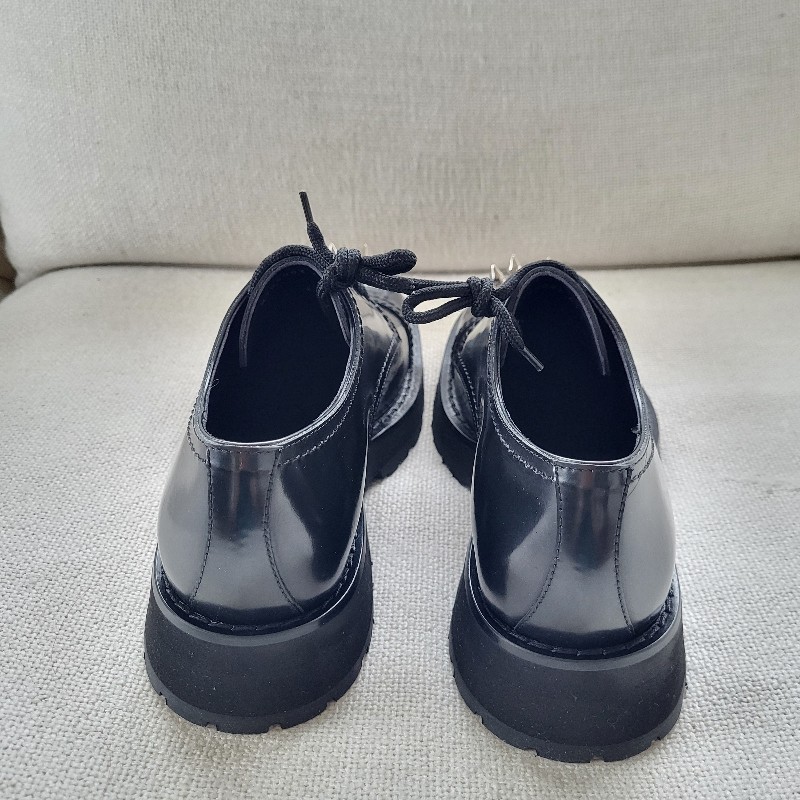 Alexander McQueen 龐克風銀色鍋釘男款皮鞋 43碼-5