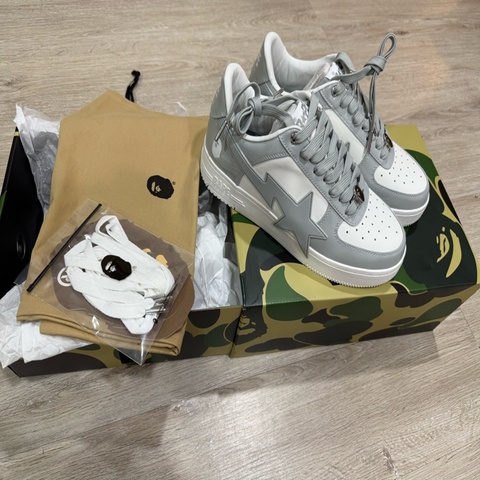 BAPE STA 漆皮水泥灰
