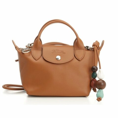 【LONGCHAMP】Le Pliage Xtra XS 串珠 牛皮 手提包 肩背包 斜背包 水餃包 棕色 腰果色 L1500HGVM19
