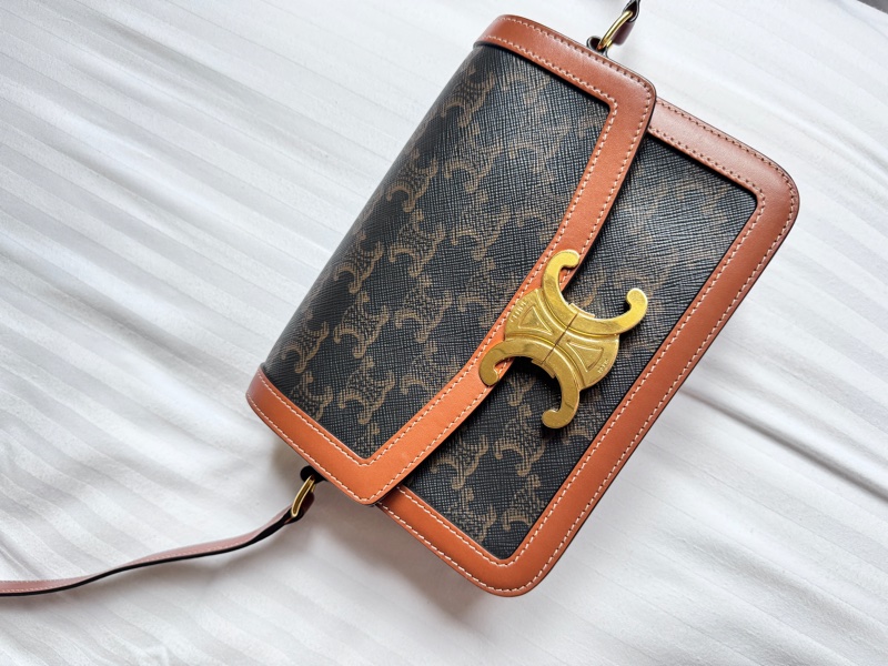 TEEN TRIOMPHE標誌印花牛皮革手袋 lisa同款手袋-0