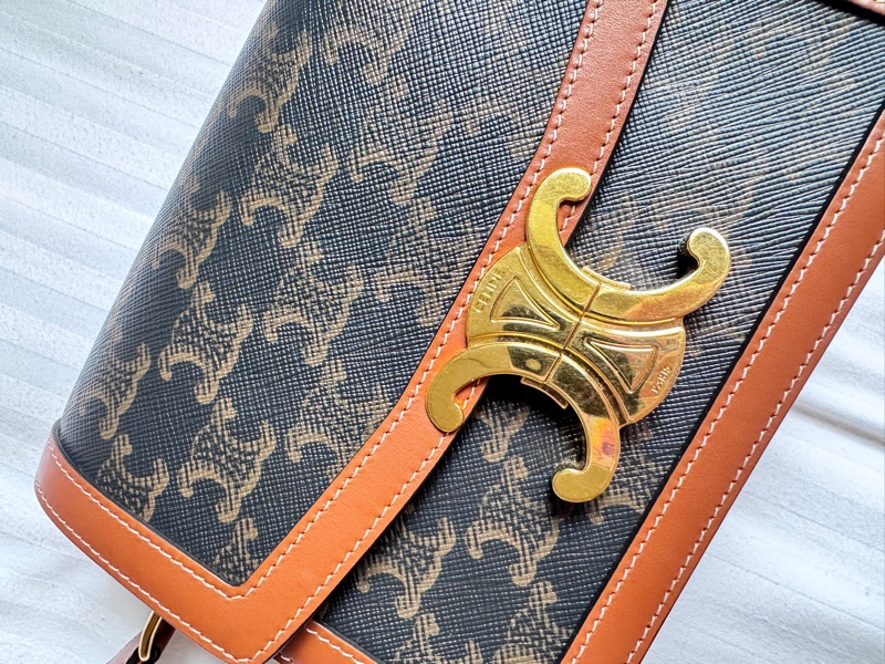 TEEN TRIOMPHE標誌印花牛皮革手袋 lisa同款手袋-1