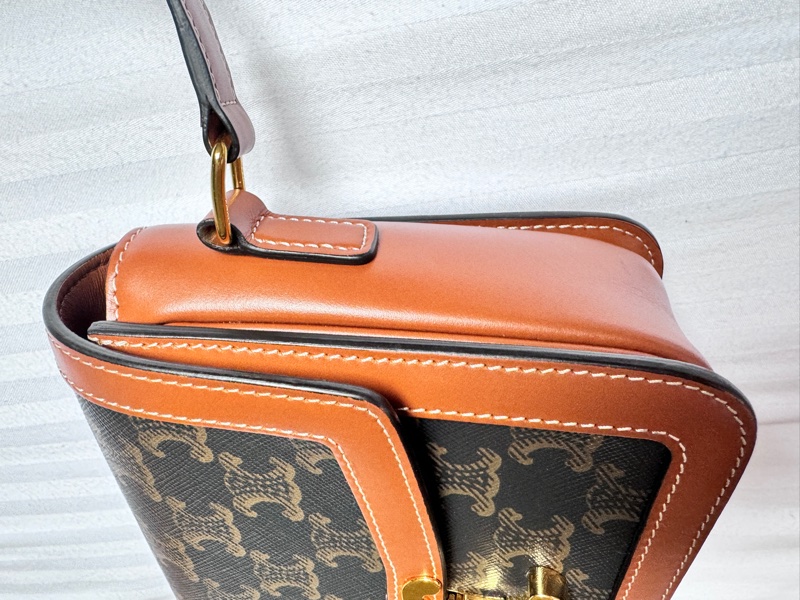 TEEN TRIOMPHE標誌印花牛皮革手袋 lisa同款手袋-7