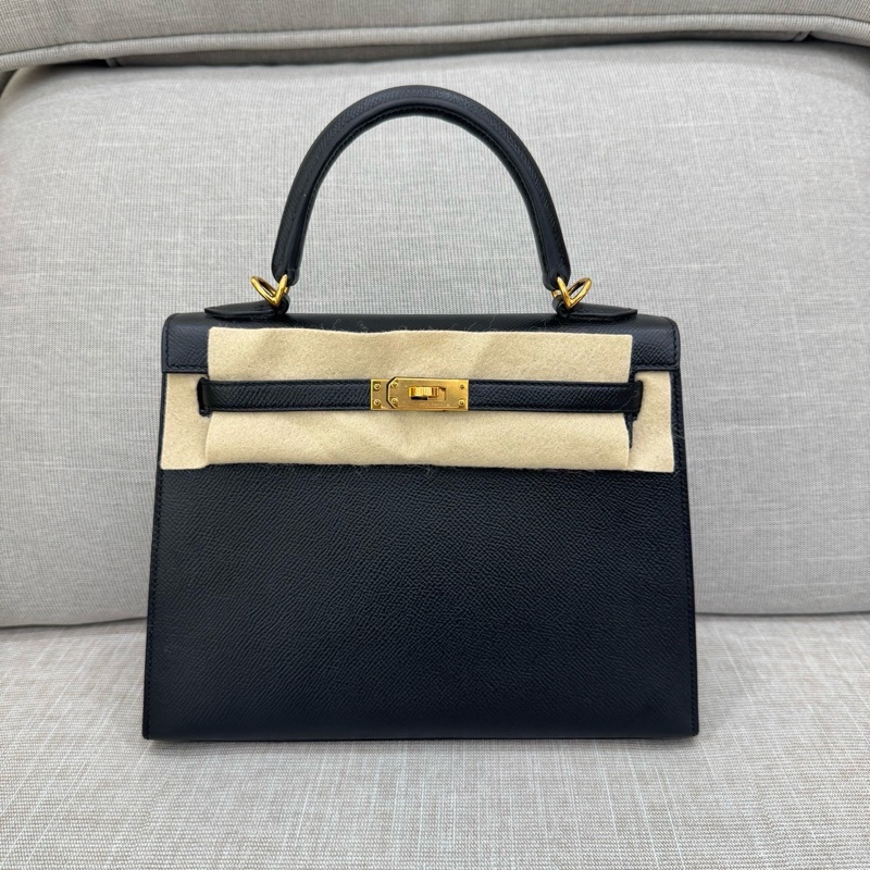 愛馬仕 Hermes Kelly25 黑金 Y刻 Epsom皮 外縫~-5