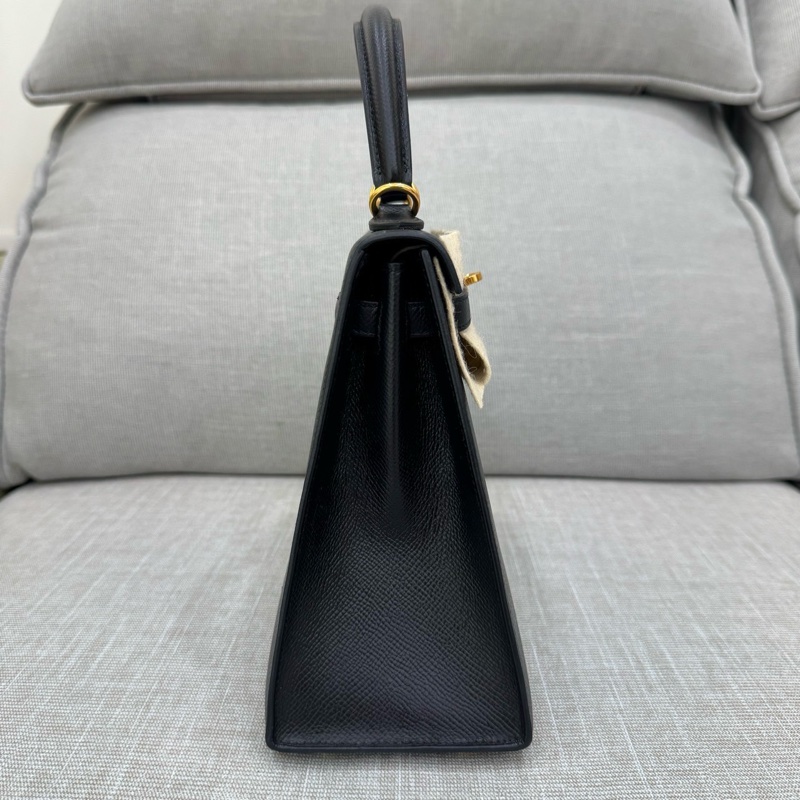 愛馬仕 Hermes Kelly25 黑金 Y刻 Epsom皮 外縫~-9