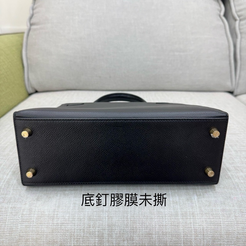愛馬仕 Hermes Kelly25 黑金 Y刻 Epsom皮 外縫~-11