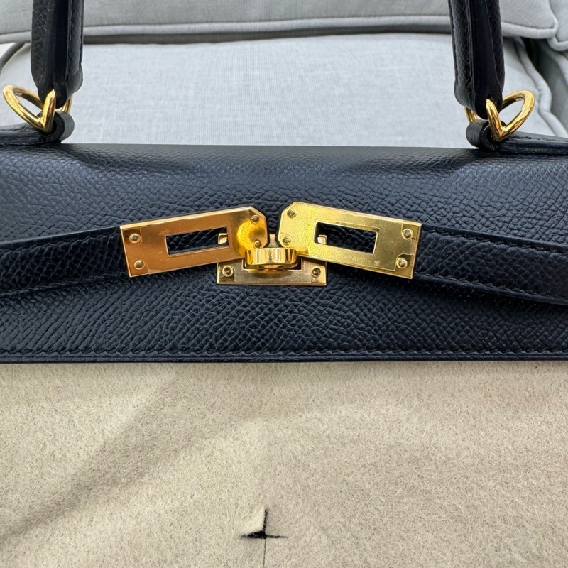 愛馬仕 Hermes Kelly25 黑金 Y刻 Epsom皮 外縫~-18