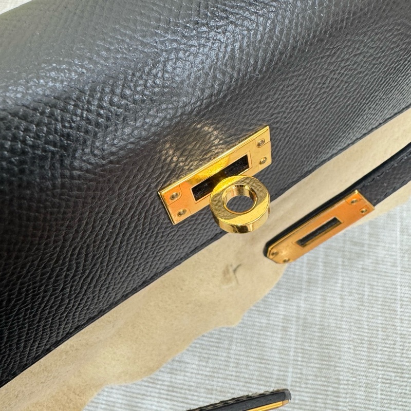 愛馬仕 Hermes Kelly25 黑金 Y刻 Epsom皮 外縫~-20
