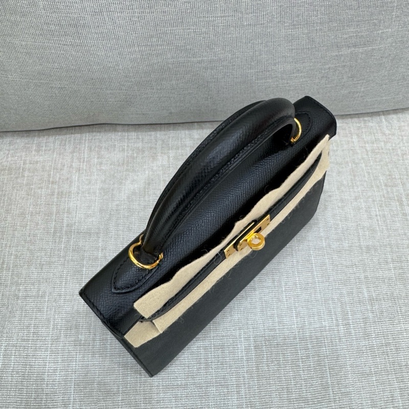 愛馬仕 Hermes Kelly25 黑金 Y刻 Epsom皮 外縫~-22