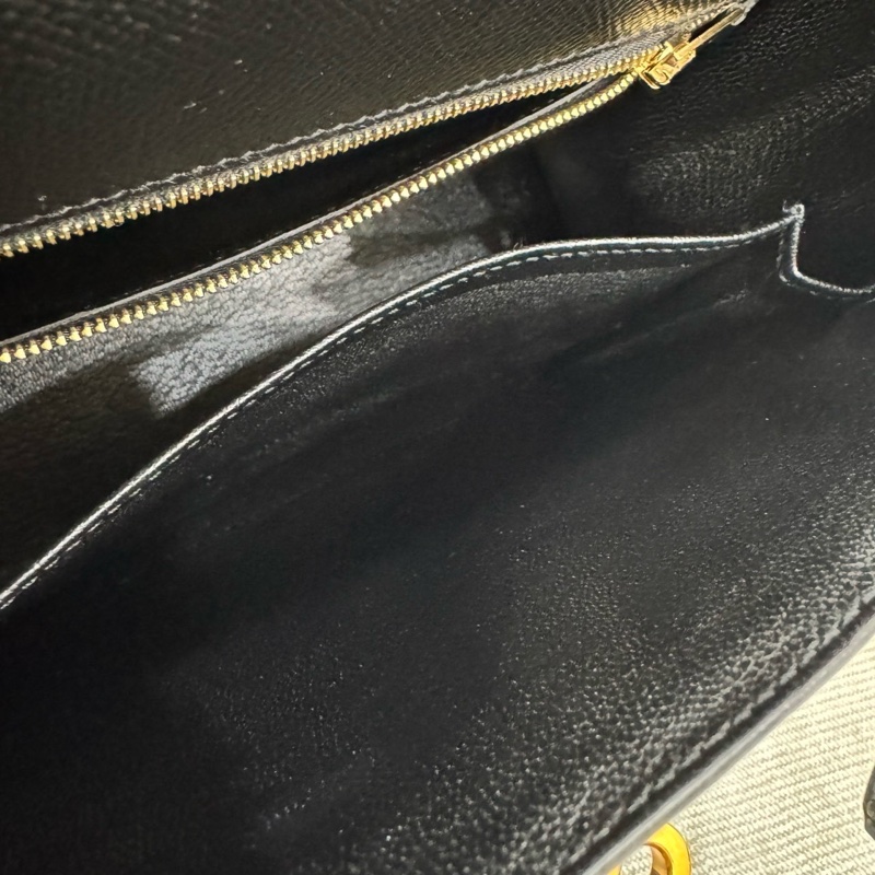 愛馬仕 Hermes Kelly25 黑金 Y刻 Epsom皮 外縫~-24