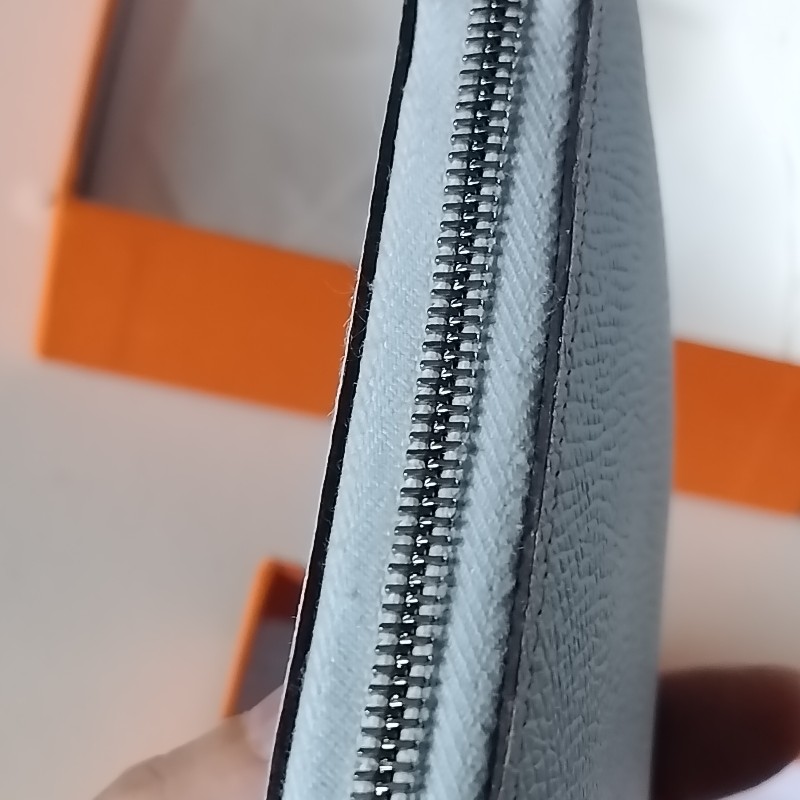 Hermes 絲巾短夾 Y刻 T0 Bleu Brume-14