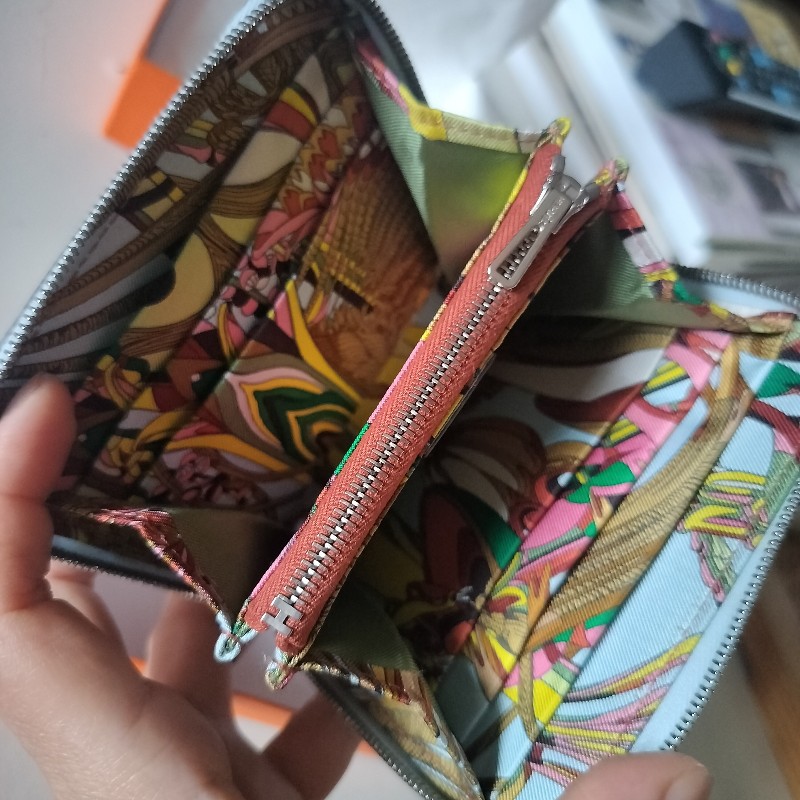 Hermes 絲巾短夾 Y刻 T0 Bleu Brume-21