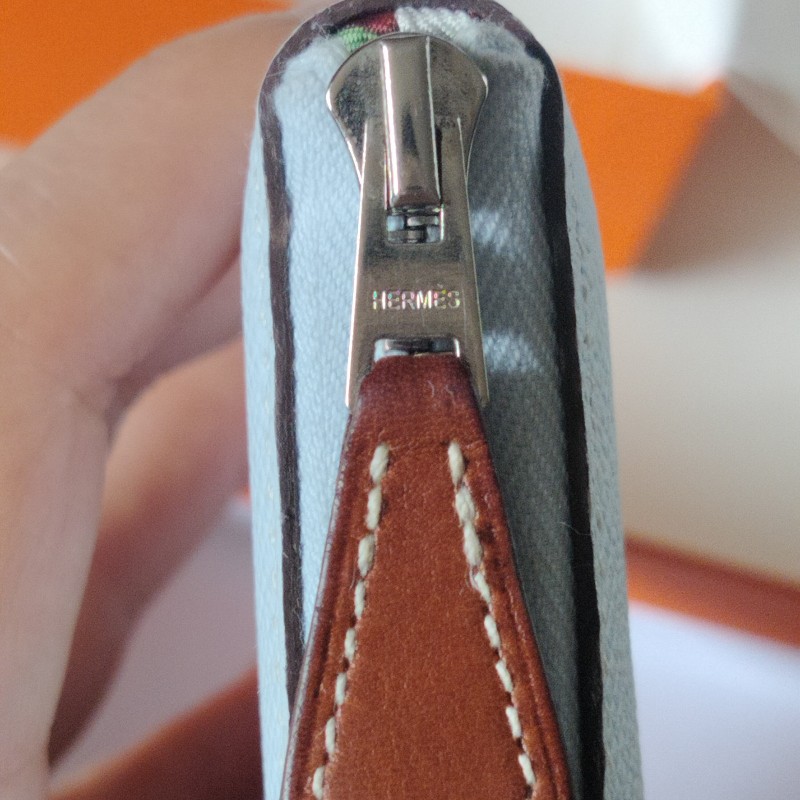 Hermes 絲巾短夾 Y刻 T0 Bleu Brume-22