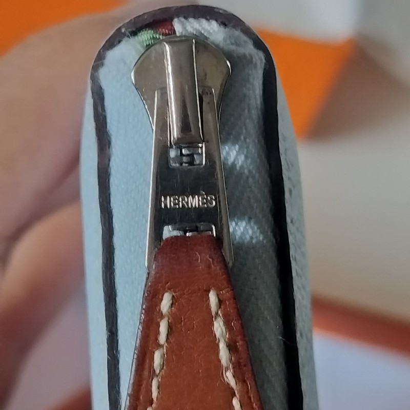 Hermes 絲巾短夾 Y刻 T0 Bleu Brume-23