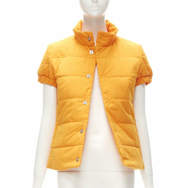 Y3 YOHJI YAMAMOTO ADIDAS orange padded puffer top XS-0