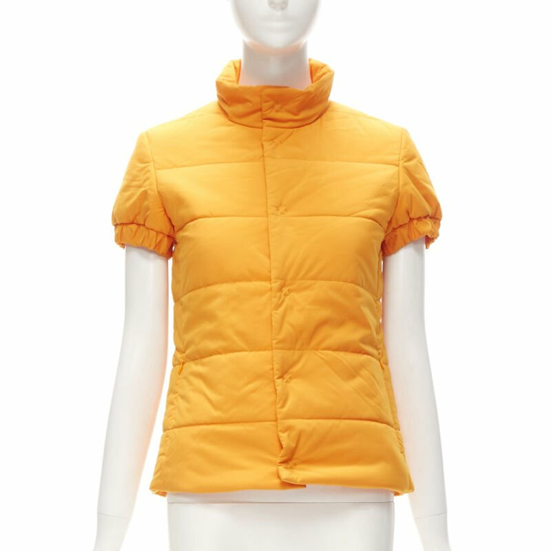 Y3 YOHJI YAMAMOTO ADIDAS orange padded puffer top XS-2