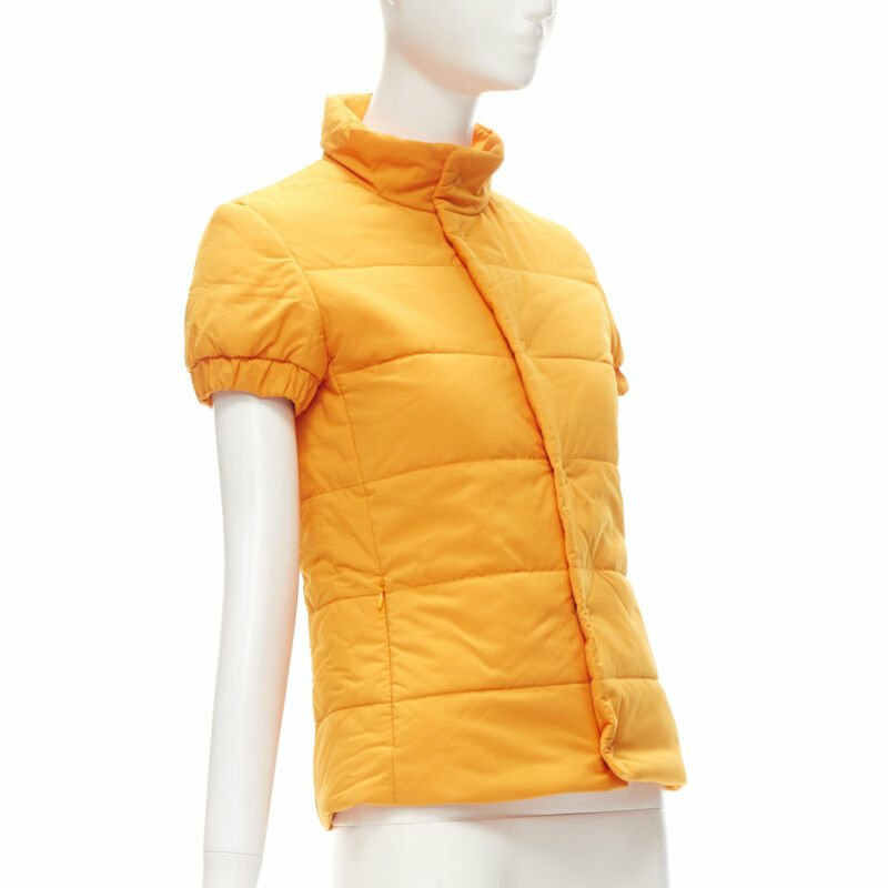 Y3 YOHJI YAMAMOTO ADIDAS orange padded puffer top XS-3