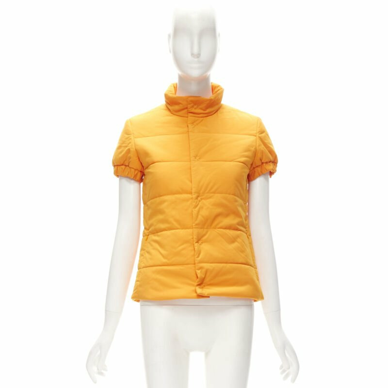 Y3 YOHJI YAMAMOTO ADIDAS orange padded puffer top XS-10