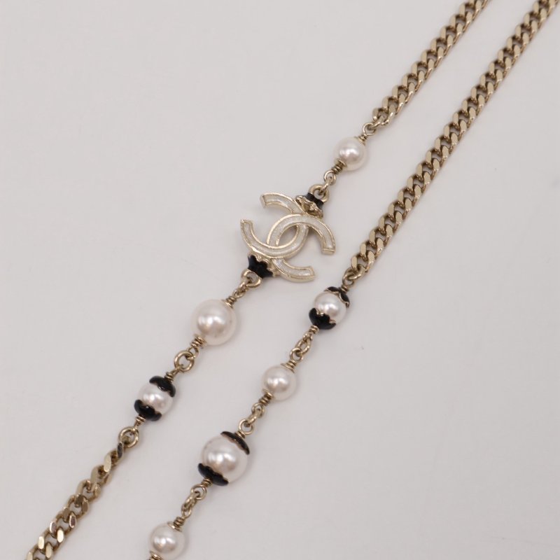 CHANEL 24B 經典包長項鍊 - 淡金-3