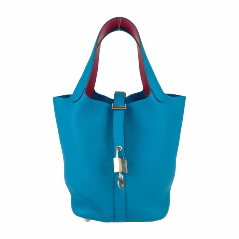 HERMES 愛馬仕 手袋 Picotin Lock PM Eclat - 藍色 Frida Taurillon Clemence Swift 皮革 女款 Y 型印花-0