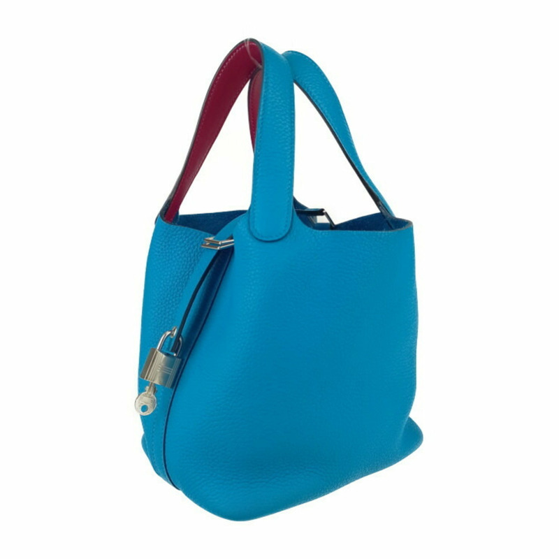 HERMES 愛馬仕 手袋 Picotin Lock PM Eclat - 藍色 Frida Taurillon Clemence Swift 皮革 女款 Y 型印花-1