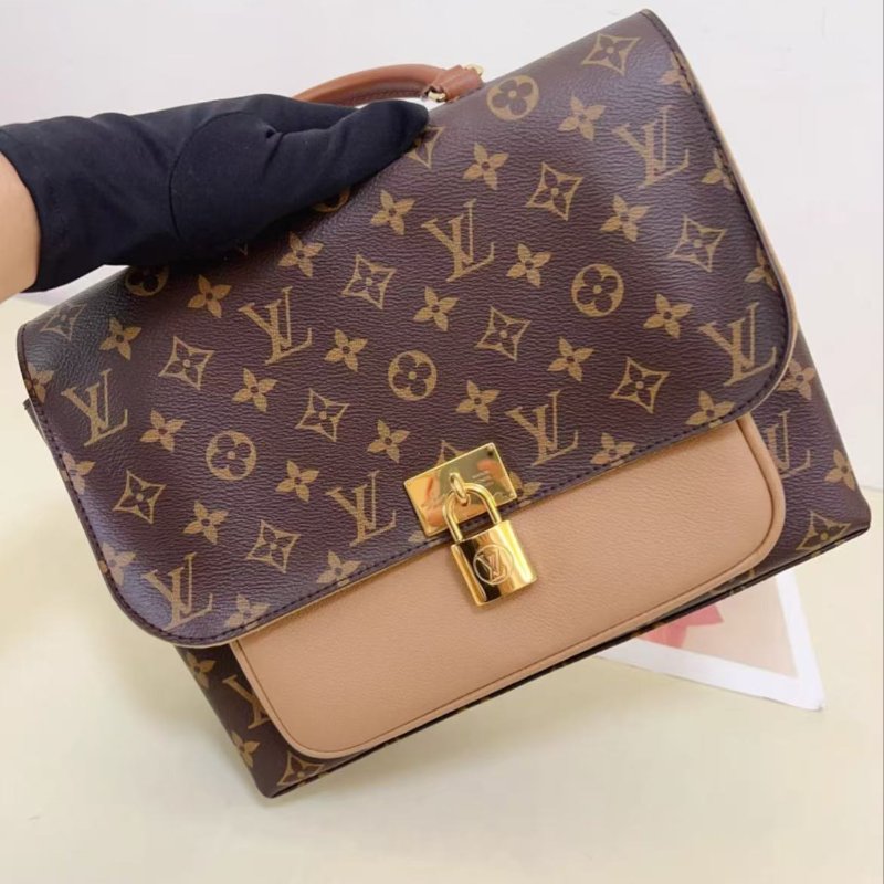 ✨LV   marignan大鎖頭咖啡色郵差包  98新 配件塵袋-7