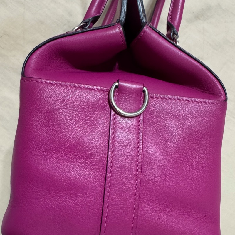 小巴黎二手名牌真品Hermes toolbox 牛奶盒 玫瑰紫色 小號 20公分 最棒的尺寸-16