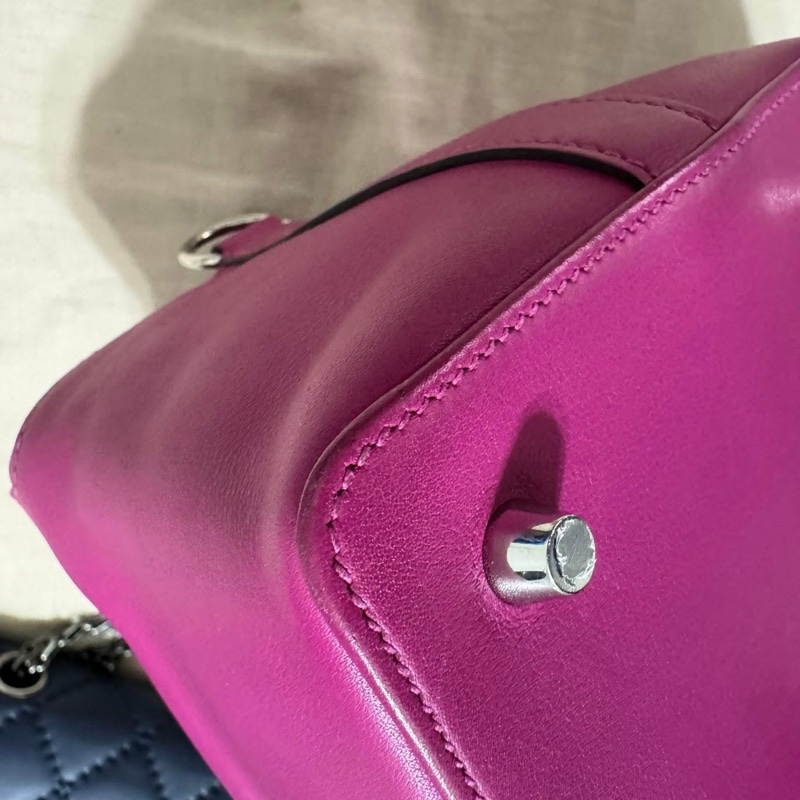 小巴黎二手名牌真品Hermes toolbox 牛奶盒 玫瑰紫色 小號 20公分 最棒的尺寸-25