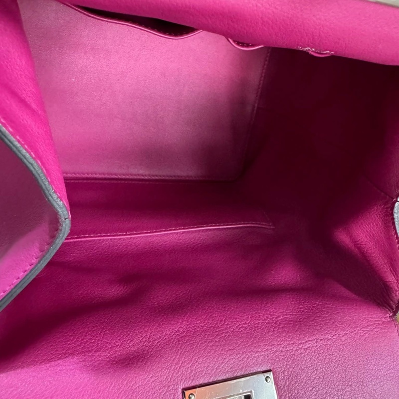 小巴黎二手名牌真品Hermes toolbox 牛奶盒 玫瑰紫色 小號 20公分 最棒的尺寸-27
