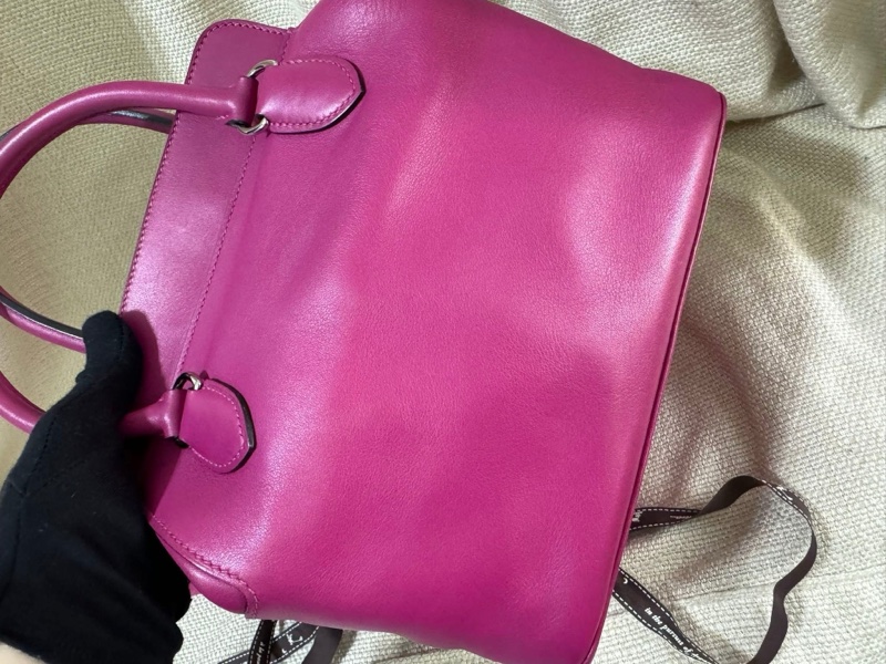 小巴黎二手名牌真品Hermes toolbox 牛奶盒 玫瑰紫色 小號 20公分 最棒的尺寸-28