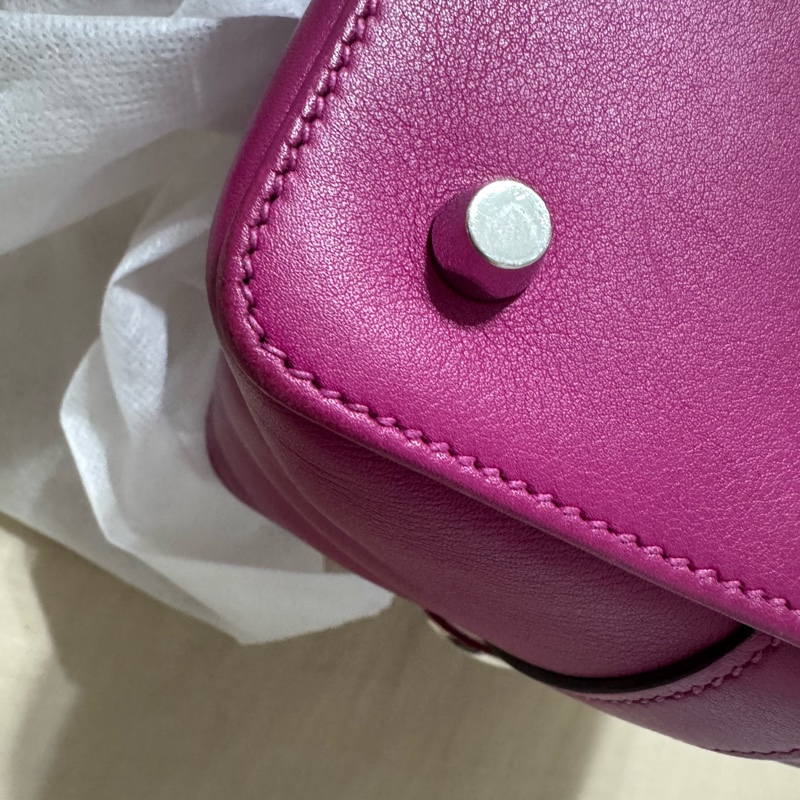 小巴黎二手名牌真品Hermes toolbox 牛奶盒 玫瑰紫色 小號 20公分 最棒的尺寸-35