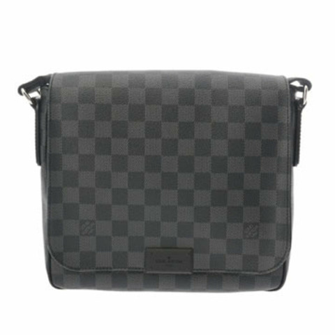 LOUIS VUITTON Damier Graphite District PM 黑色/灰色 N41260 男士單肩包