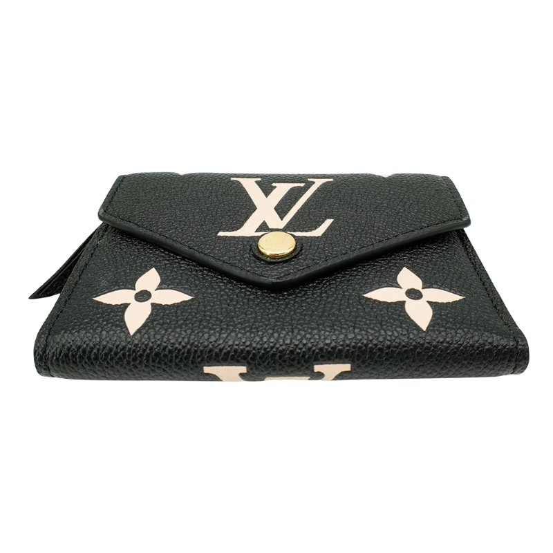 Louis Vuitton 壓花牛皮釦式三折短夾(M80968-黑/米白)-3