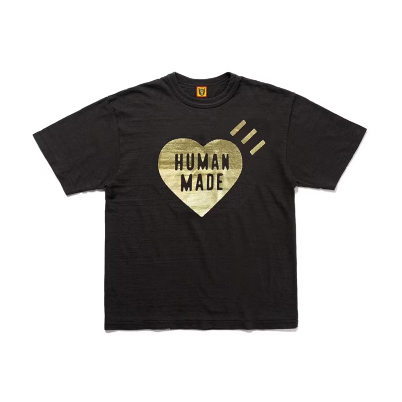 Human made 黑金 愛心短袖-2